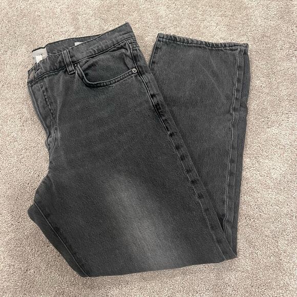 Frame Women's Le Slouch Black Grey Distressed Straight Leg Jean Size 30 - Picture 1 of 13